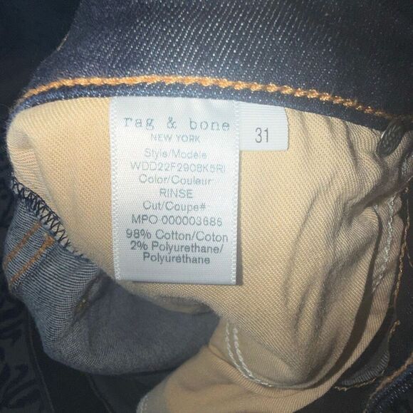 Rag & Bone High Rise Casey Zip Fly Flare Denim Jeans Rinse Dark Wash Size 31 - Picture 3 of 8